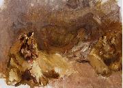 Max Slevogt Study of Lions Germany oil painting artist